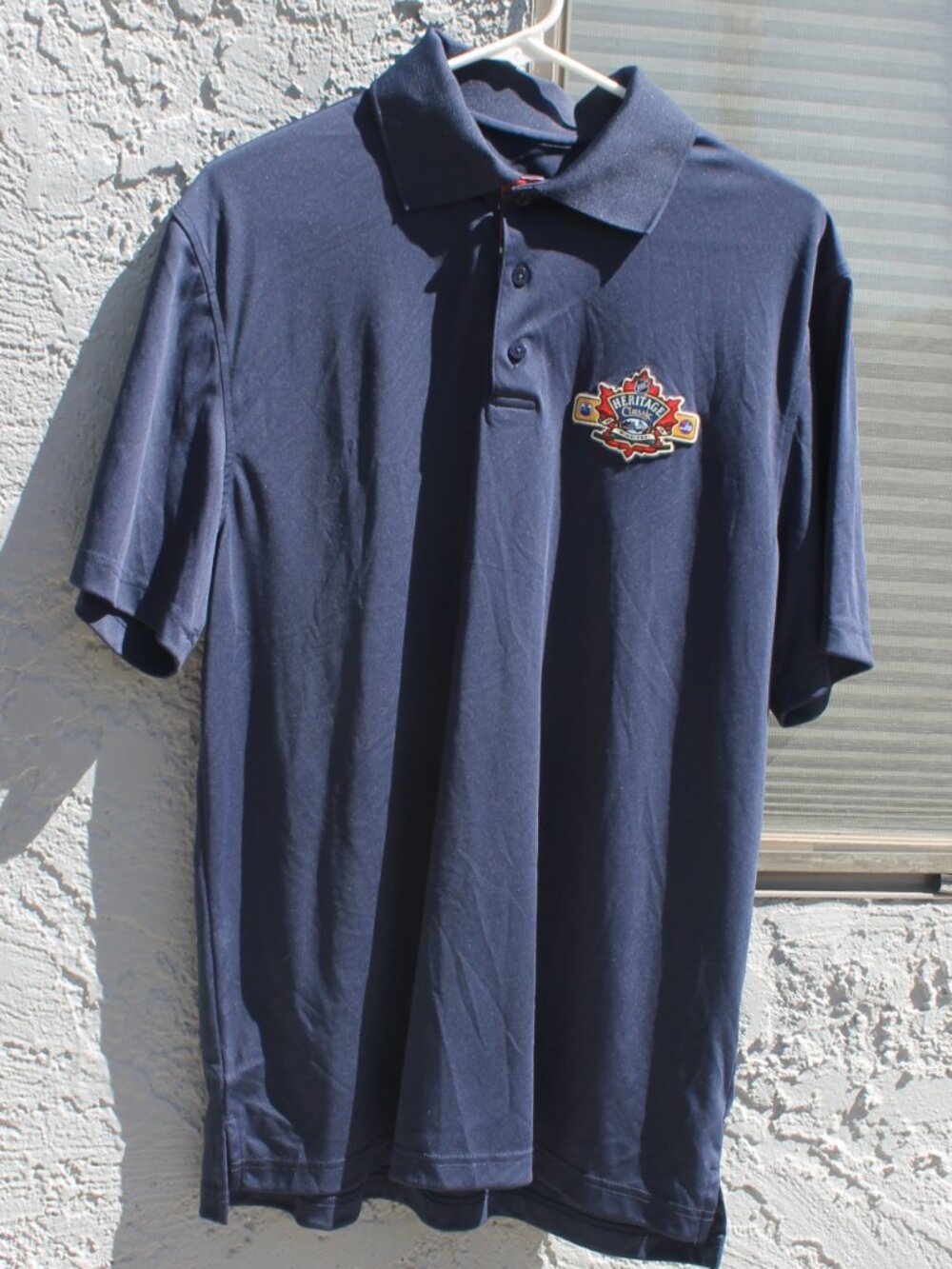 NHL Heritage Classic 2018 Winnipeg Polo Shirt Mens Medium Navy Levelwear Oilers